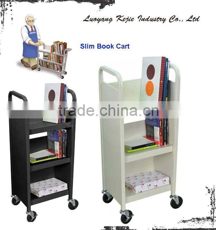 school library steel movable flat book cart Book Truck metal book cart