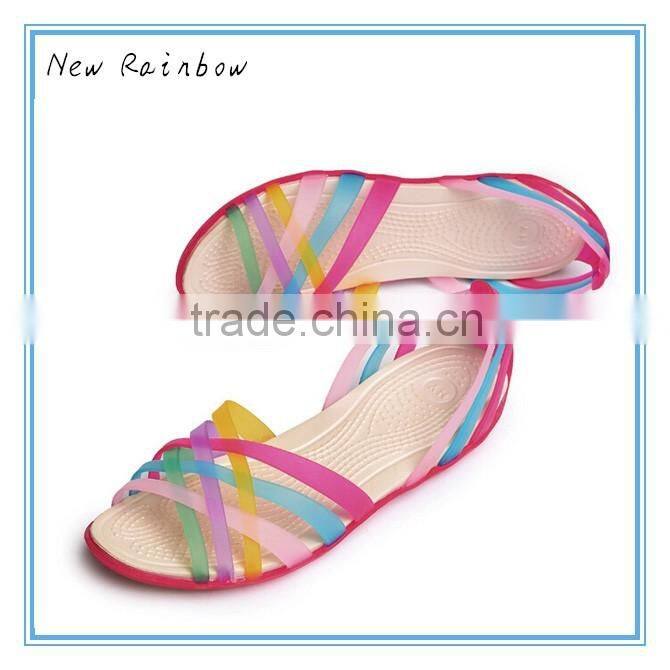 Hot sale fashion pvc jelly flower shoes
