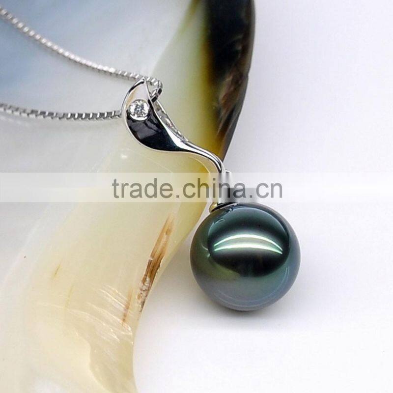 cheap jewelry 9--10mm black tahitian pearl necklace pendant for sales