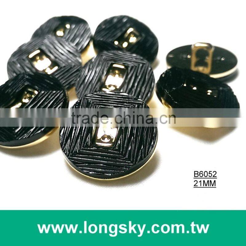 (#B6057) two holes gold plating white rim two parts assembled white garment plastic button