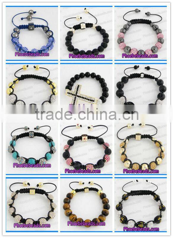 9Colors 14MM Shamballa beads Clay Pave Yellow CZ Rhinestone Round Disco Balls Jewelry Accessories For DIY Bracelets Necklace