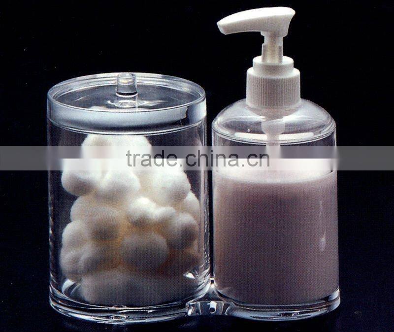 Acrylic Cotton Swab &Lotion Holder/Dispenser