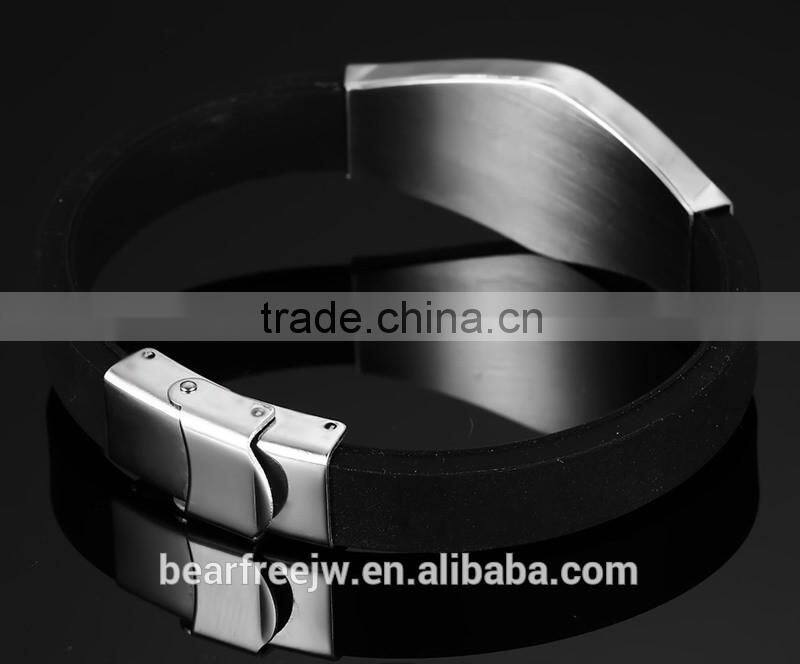 Fashion Jewelry Stainless Steel Silicone Masonic Bracelet Designs for Men