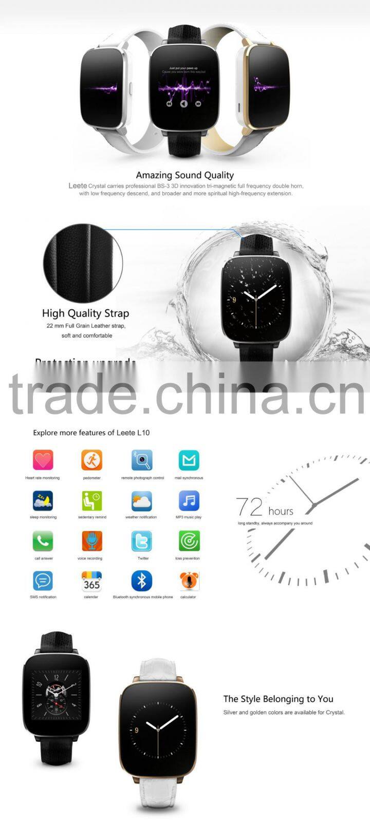 Unique Design Wrist Watch Classic Black and White Business Smart Watch