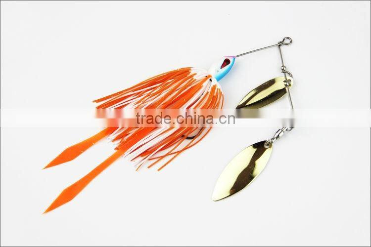 Skirt Spinner Bait Mental Fishing Lure Jig Head Spinning Fishing Lure