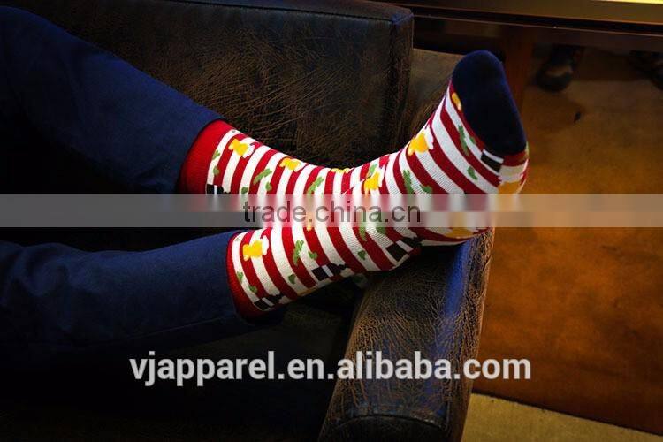 High Quality OEM Services Men Custom Colorful Combed Cotton Dress Socks, Cotton Business Mid-Calf Socks, Happy Funny Men Socks