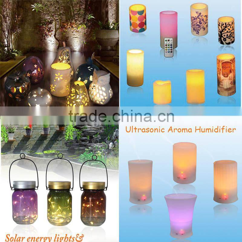 2 in one flameless plastic rechargeable led pillar candle set with remote control