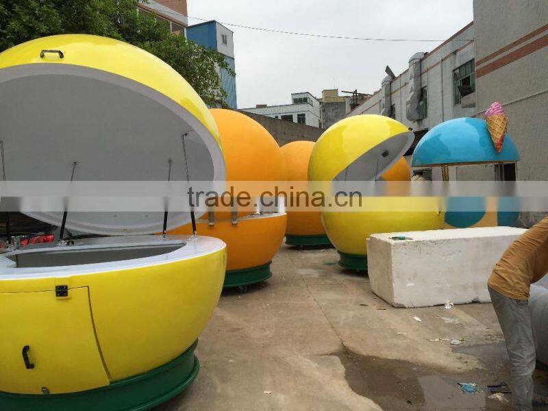 Outdoor Fibreglass Orange shape portable Kiosk Food Kiosk China manufacturer