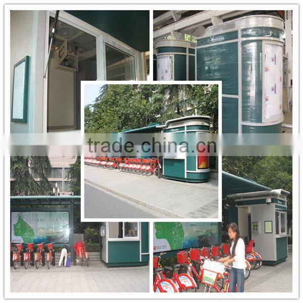 Stainless Steel Bus Service Shelter Station with Tempered Glass for Outdoor Advertising