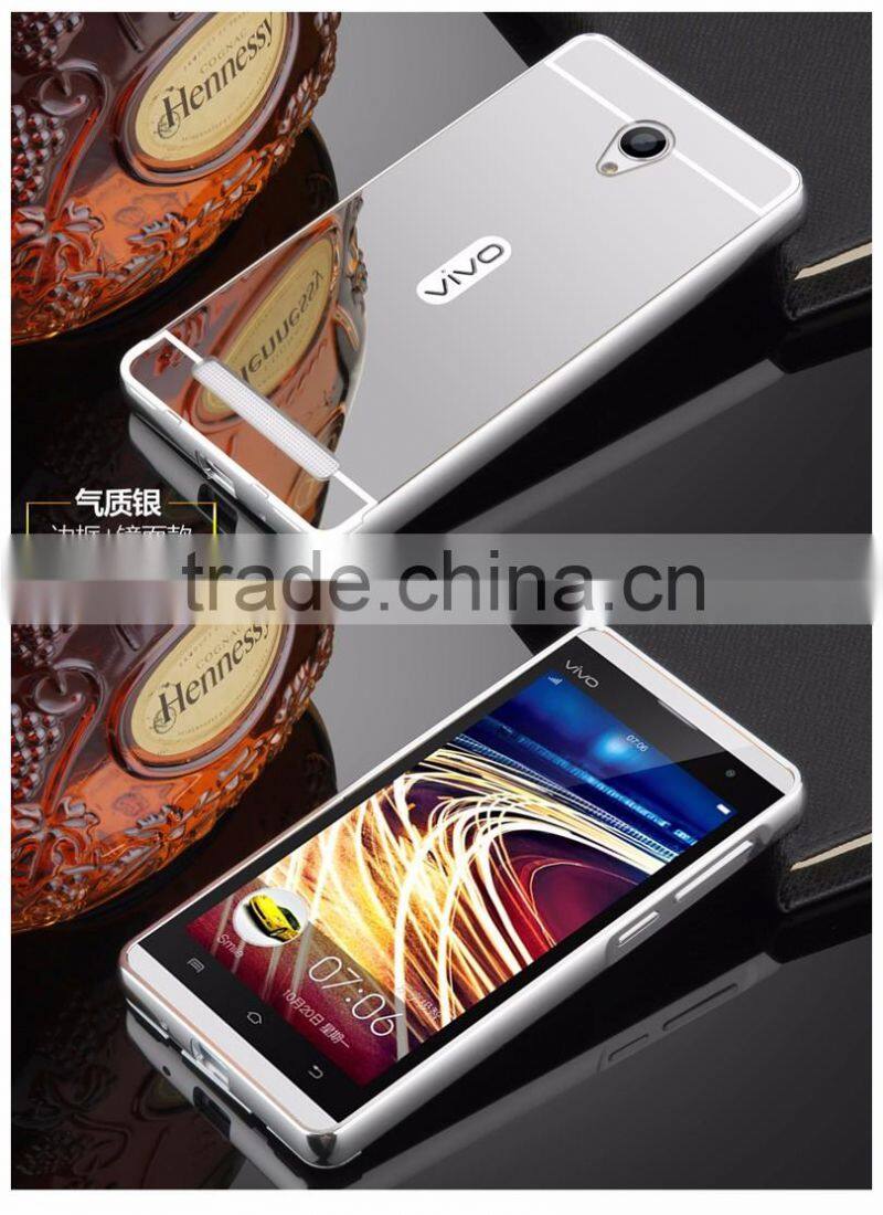 Samco Luxury Air Aluminum Metal Bumper Detachable + Mirror Hard Back Case, 2 in 1 Ultra Thin for Vivo Y28 Mobile Phone Cover