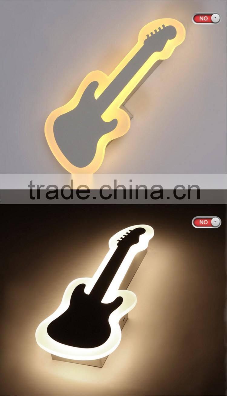 Cool White 10W LED Wall Lamps Guitar Shaped LED Wall Mount Reading Lamp