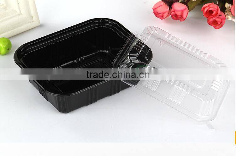 model number 805 small rectangle PS black disposable sushi to go box