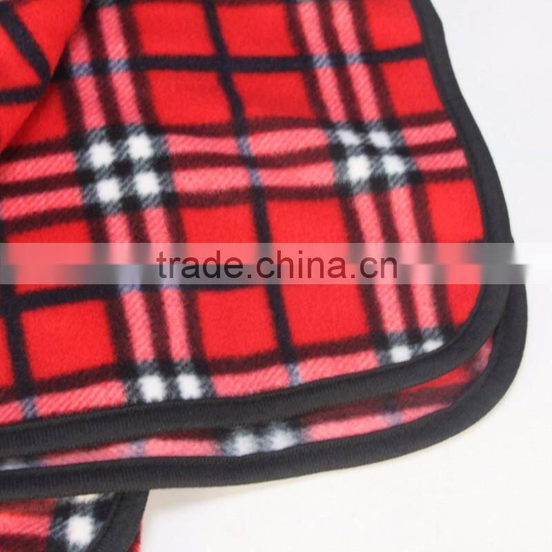 Multi-Purpose Travel Home Polyester Plaid Fleece Blanket