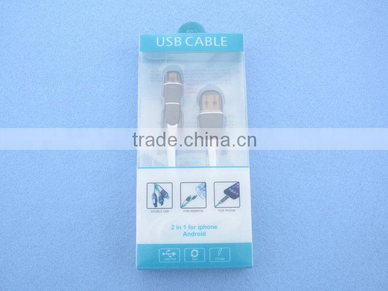 newest model V8 and 5s together usb cable for iphone 5 & for iphone5s & android phone