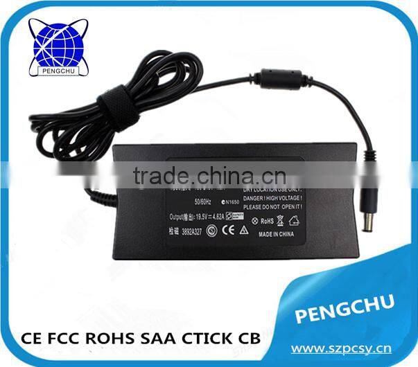 High Quality New Product 90W Slim Notebook AC/DC Power Adapter/Charger For Dell 19.5V4.62A 7.4*5.0MM With Pin