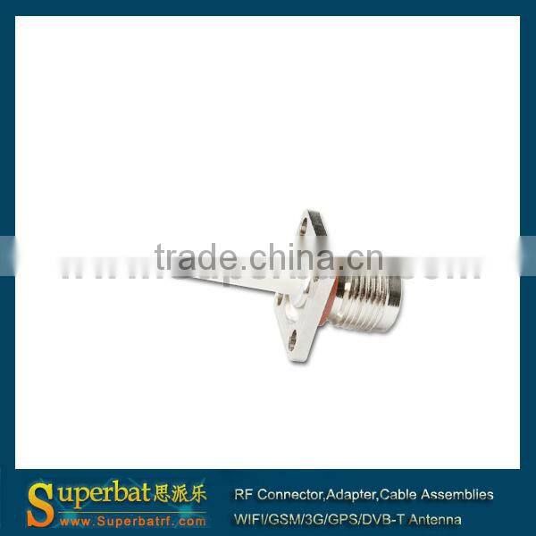 TNC 4 Hole Panel Mount Jack with extended dielectric&solder post