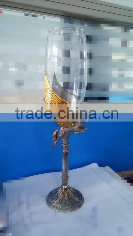 Custom charming metal glass cup wine goblet