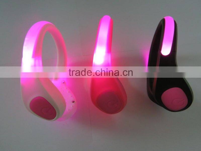 christmas Eco-friendly shoe led light for running in the dark / pink skidproof shoe clip,led shoe clip light