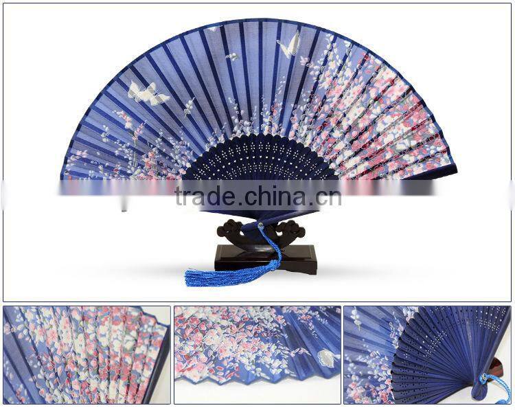 deep color Japanese design silk hand fans