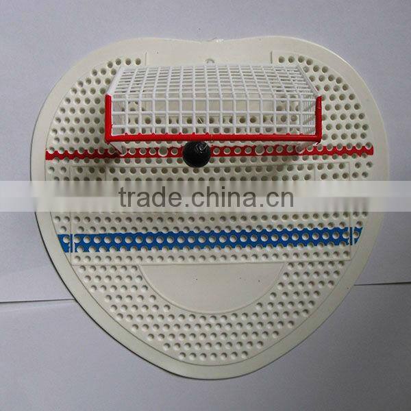 Sport themed urinal screen mat with hockey ball