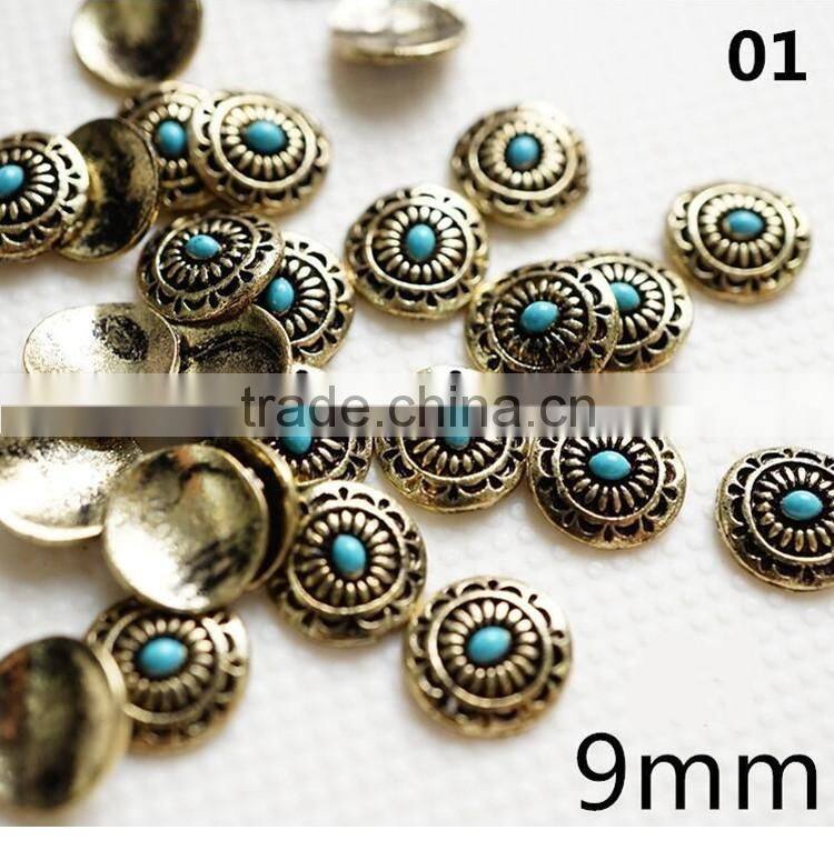 2016 Popular Bohemian style nail art 3D alloy metal decoration charms