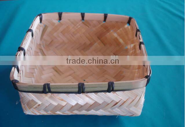Natural bamboo square mini shape sundries basket