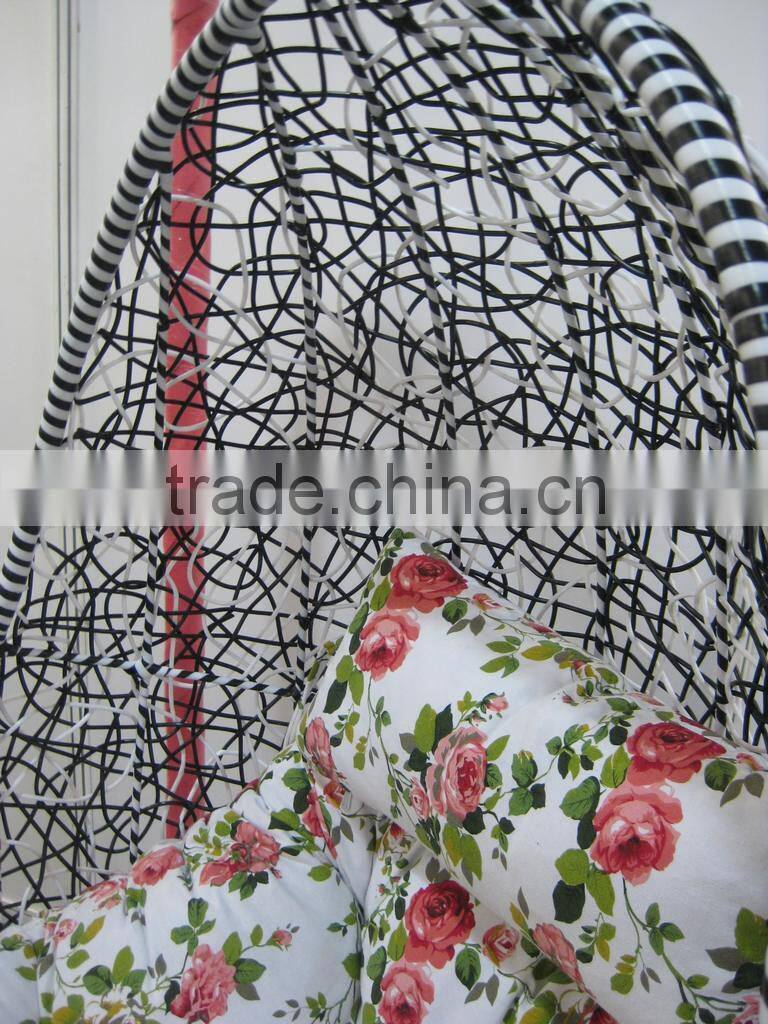 handcraft bird nest shape PE rattan leisure style hanging egg chair