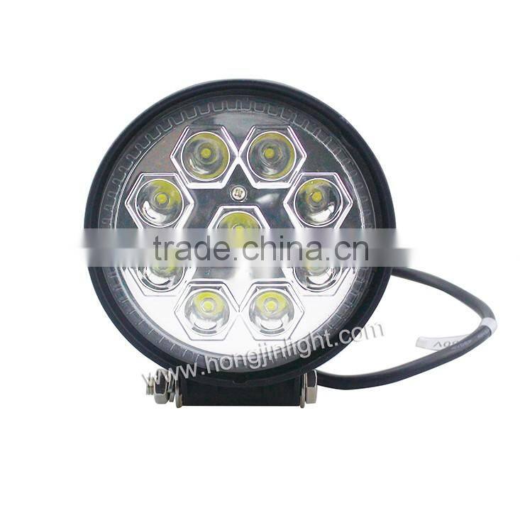 4*4 accessories 27w led work lamp for jeep 5'' round 27w led waterproof light