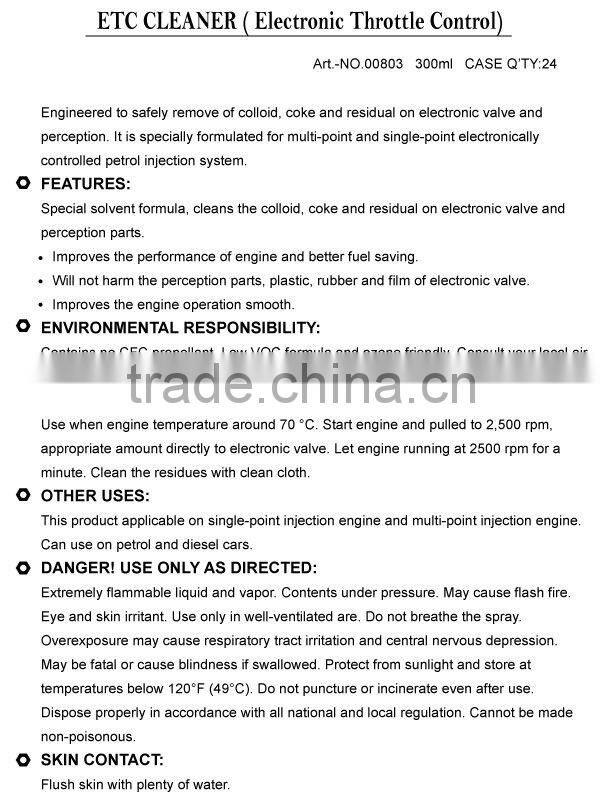 Electronic Throttle Cleaner for Car Engine Parts ETC Cleaner Throttle Body Cleaner