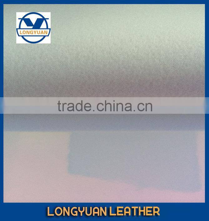 pattern leather with strong color mirrored pu synthetic leather made in wenzhou