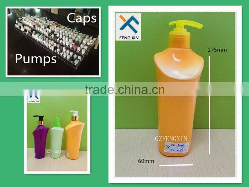 PET plastic bottles for shampoo and shower gel