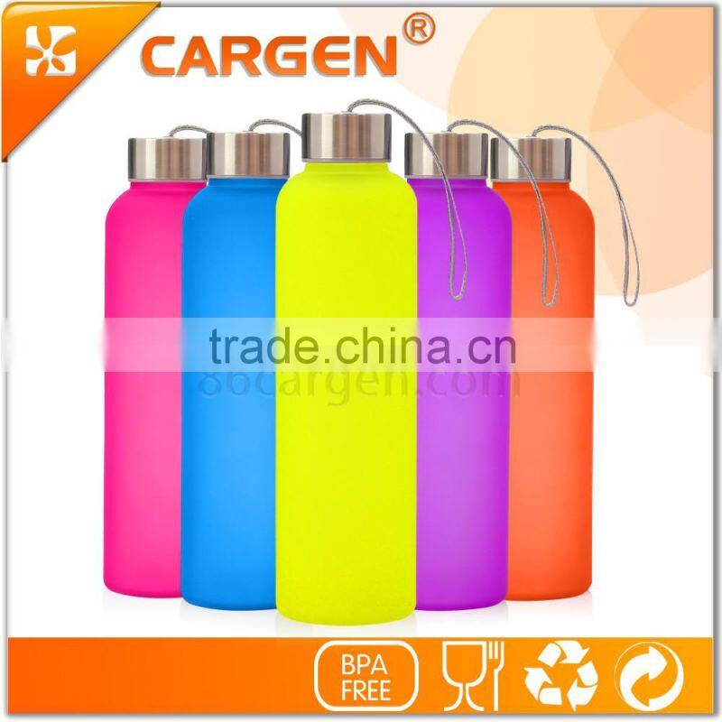 High tech colorful frosted eco glass drink bottle