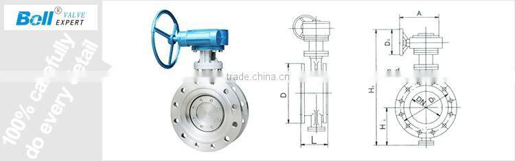 metal seal handwheel operated worm butterfly valve
