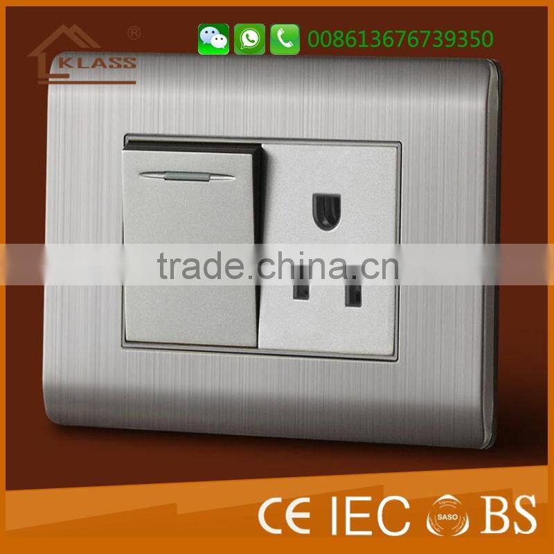 Hot sale stainless steel 1gang 2 way wall switch for home