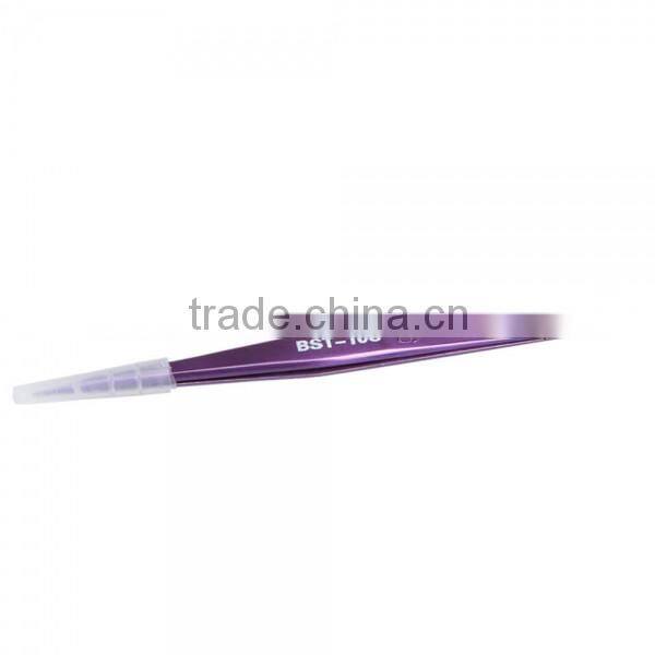 BST-10C Stainless Steel Highly Precision Tweezers Pro Tool Tweezers Purple