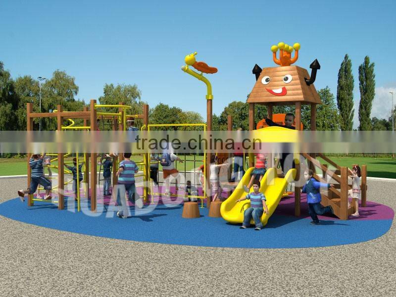 Playschool outdoor equipment playground wooden slide for children
