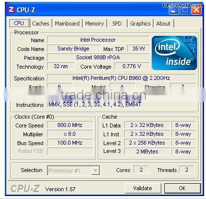 Original release Intel B960 SR07V pentium dual-core notebook CPU
