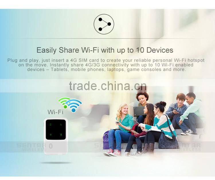 Sentar R95 4G LTE FDD SIM card Slot wifi sharing router 2100mAh power bank wireless router