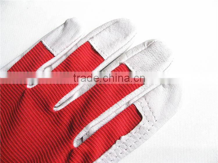 Good Quality Grain Pigskin Ladies Motorbike Leather Gloves