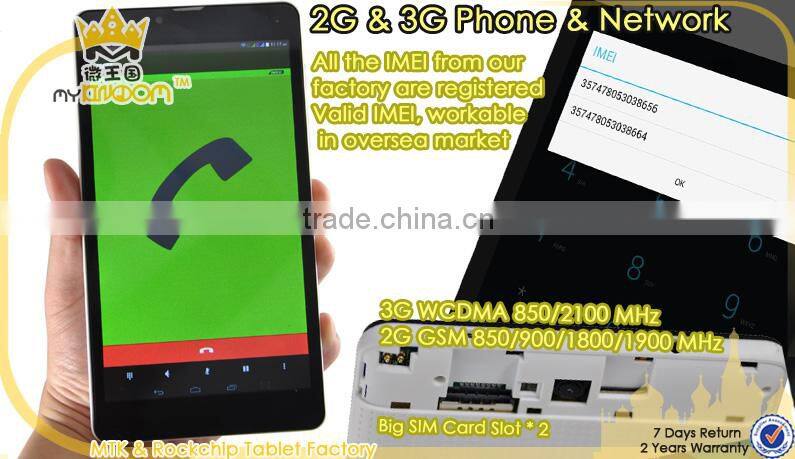 6.95 inch vatop tablet pc 3g sim card slot with Capacitive 5 Point Touch Screen