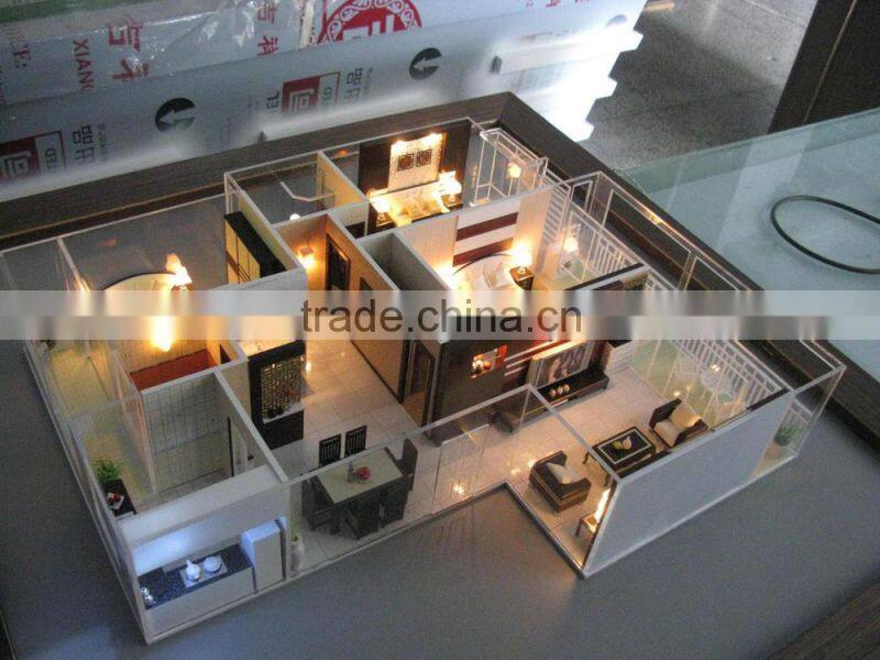 Architectural model layout with lighting 1/25