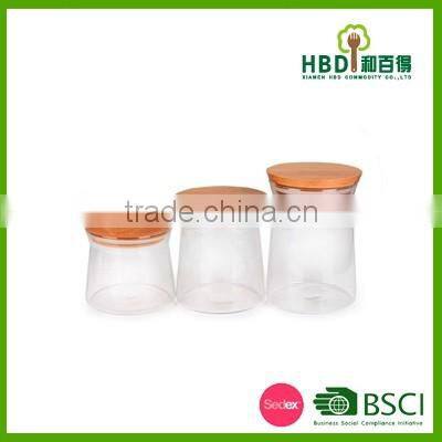 Storage Canister With Wood Lid,Air Tight Glass Storage Canister,Glass Canisters