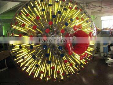 Popular 100% TPU inflatable fluorescent zorb ball