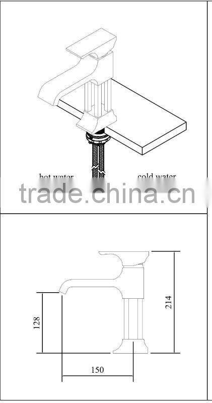 new design brass bathroom faucet mixer chrome and gold plating ACG1004
