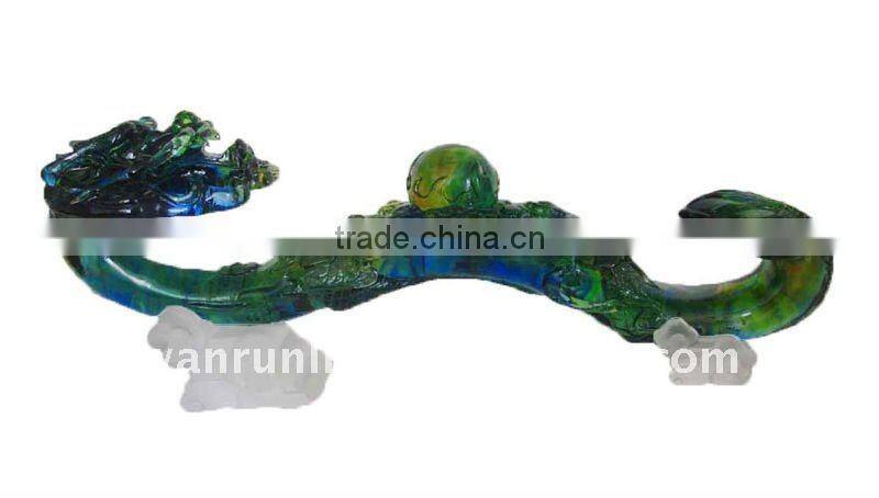 liuli glass art---fengshui dragon Ruyi--BS203