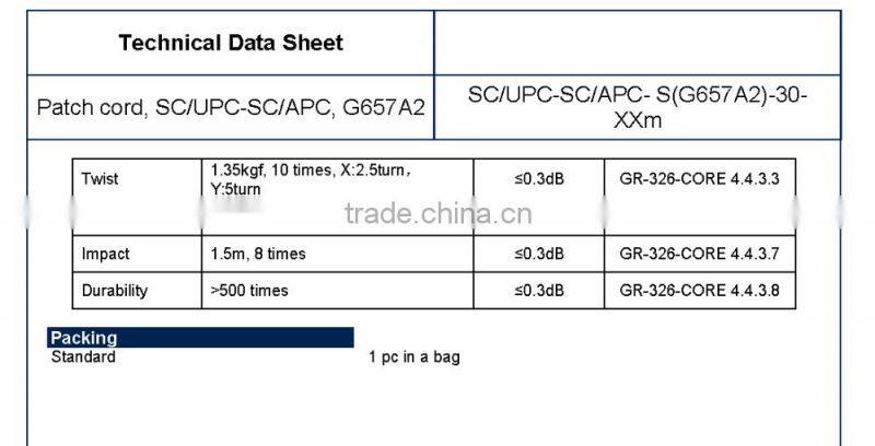 Bendsafe series optical fiber patch cord SC/UPC-LC/UPC SM/MM optional