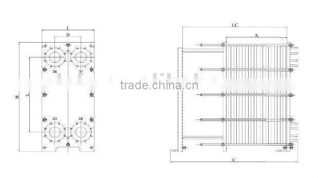 Marine Cooler ,gasket type heat exchanger for sea water, heat exchanger manufacture