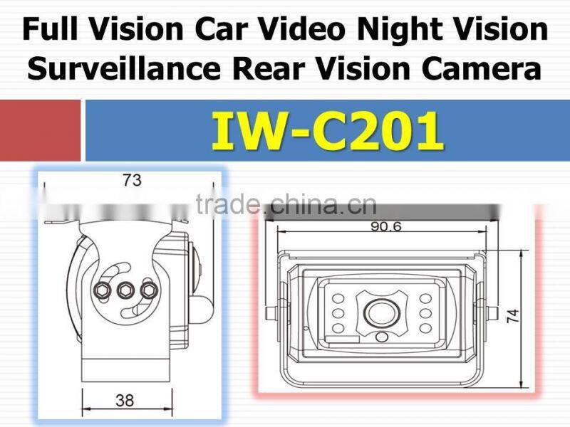 IW-C201 IP68 Waterproof 600TVL Vehicle Rear View Camera