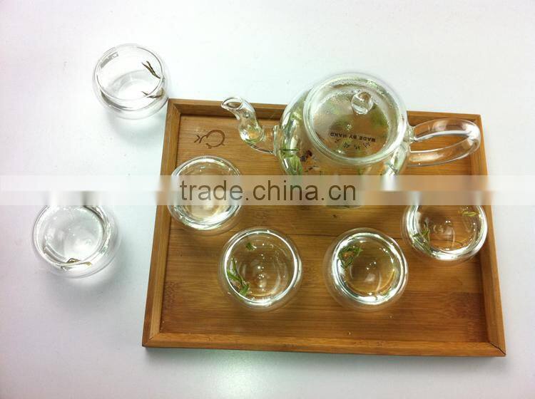 Heat Resistant Glass tea gift set with six cups