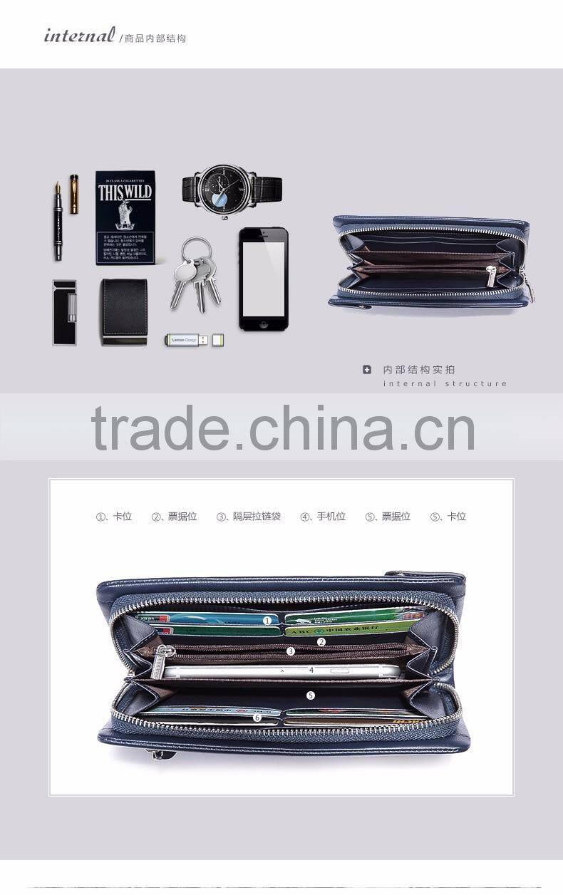 dark blue men leather wallet with coin pocket wholesale men purse